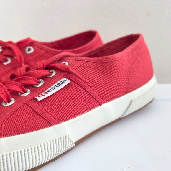 Superga 2750 Classic Red Canvas Lace-Up Sneakers - Picture 3 of 10